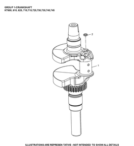 Kt725-3109 Crankshaft Diagram and Parts List for KT725-3109  Cub Cadet Lawn Tractor